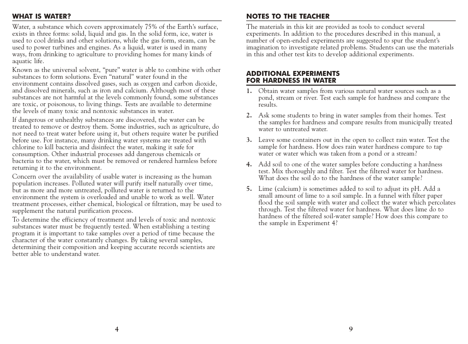 LaMotte HARDNESS IN WATER 1606 User Manual | Page 4 / 6