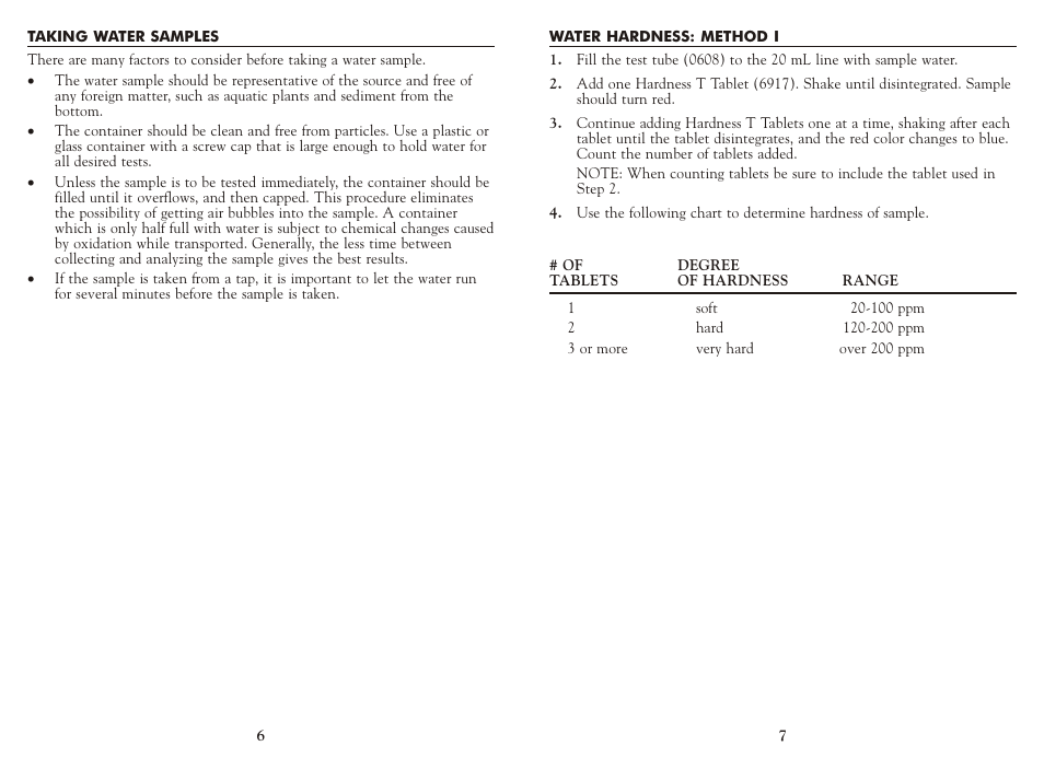 LaMotte HARDNESS IN WATER 1606 User Manual | Page 6 / 6