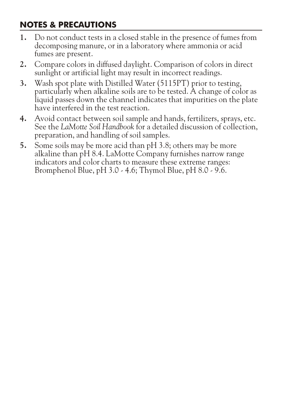 LaMotte MORGAN SOIL pH TEST KIT ST-M User Manual | Page 3 / 4