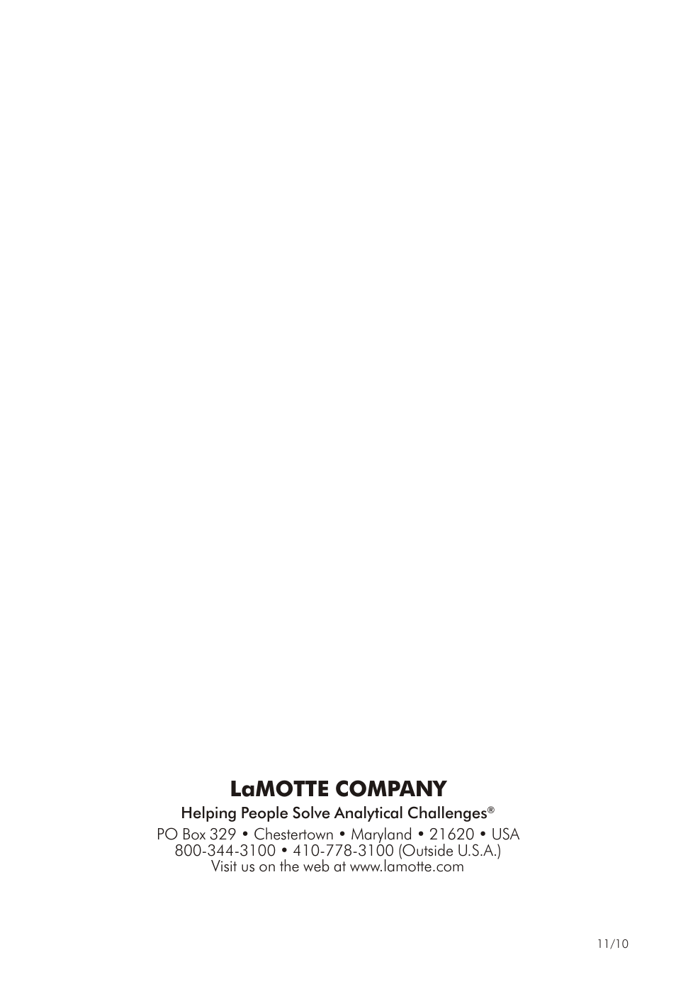 Lamotte com pany | LaMotte MORGAN SOIL pH TEST KIT ST-M User Manual | Page 4 / 4