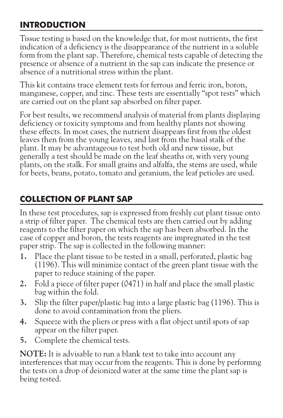 LaMotte TRACE ELEMENT PLANT TISSUE TESTS PT-04 User Manual | Page 2 / 4
