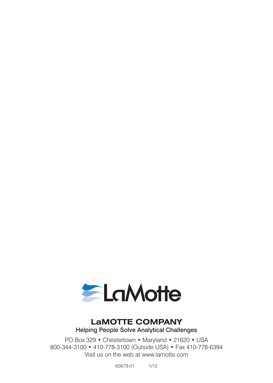 Lamotte company | LaMotte Soil Test Kit 5679 User Manual | Page 8 / 8