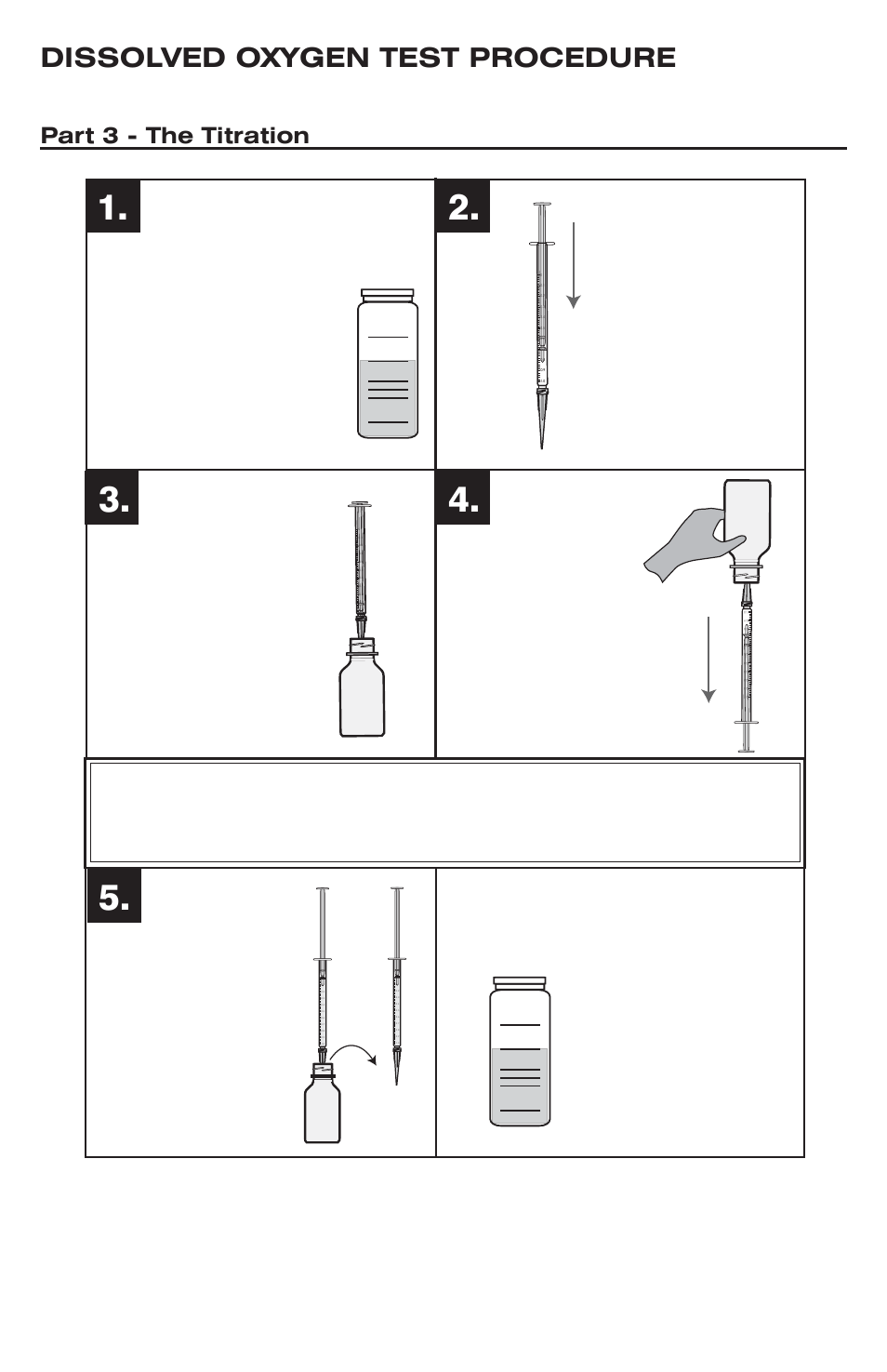 Dissolved oxygen test procedure, Part 3 - the titration | LaMotte Dissolved Oxygen Water Quality Test Kit User Manual | Page 13 / 20