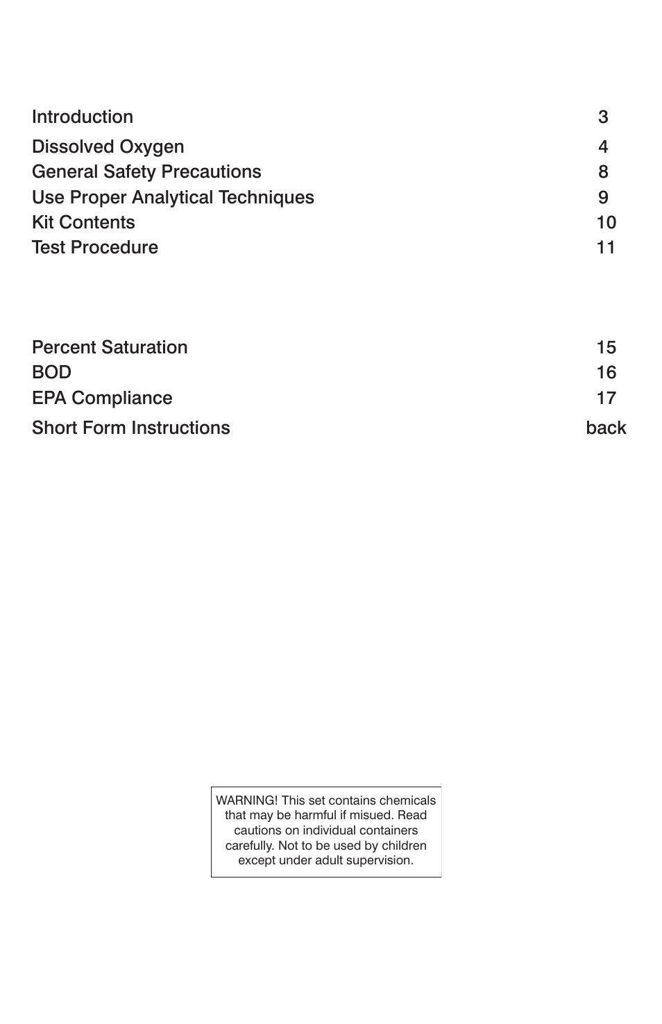 LaMotte Dissolved Oxygen Water Quality Test Kit User Manual | Page 2 / 20