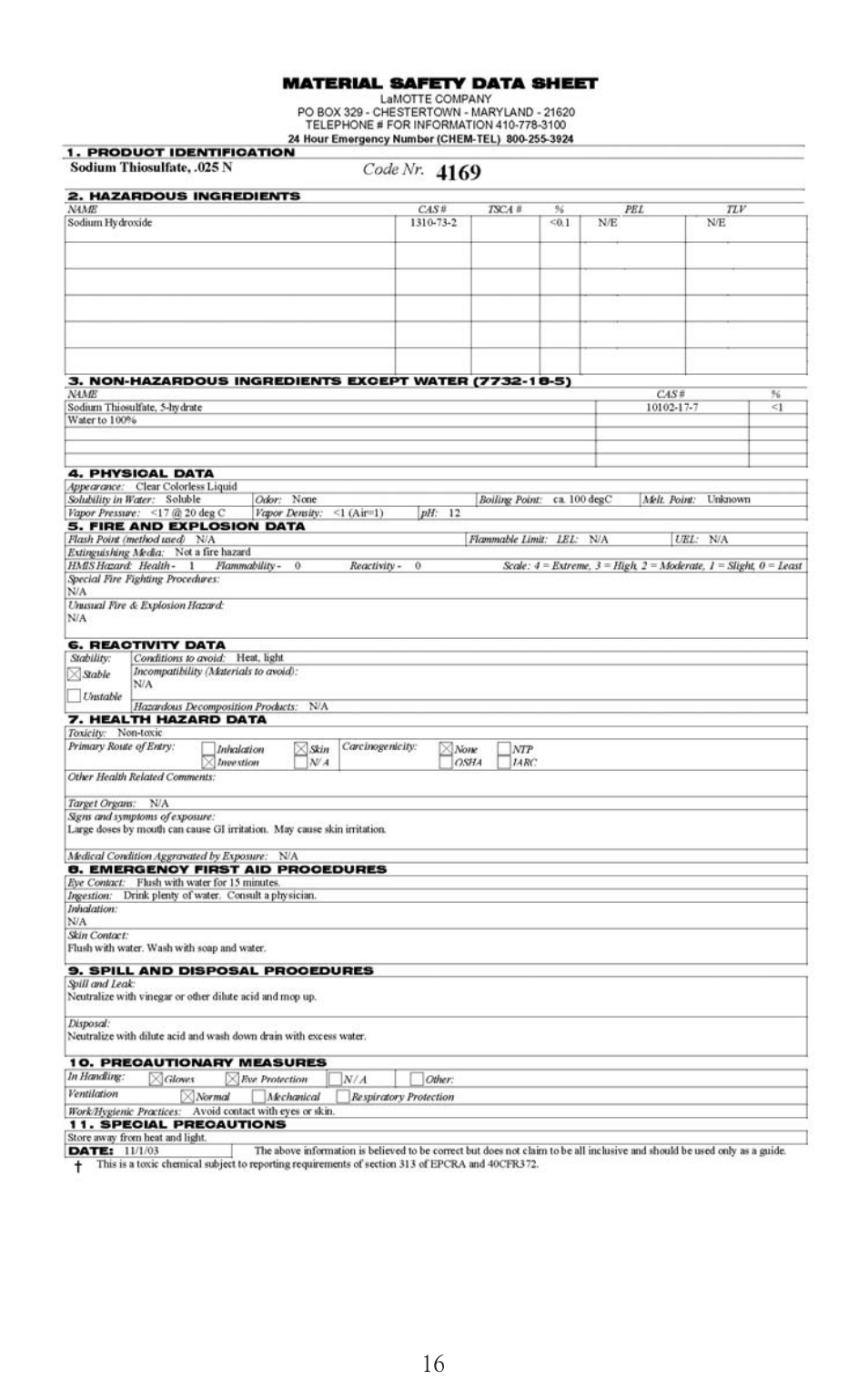 LaMotte Dissolved Oxygen Water Quality User Manual | Page 18 / 24