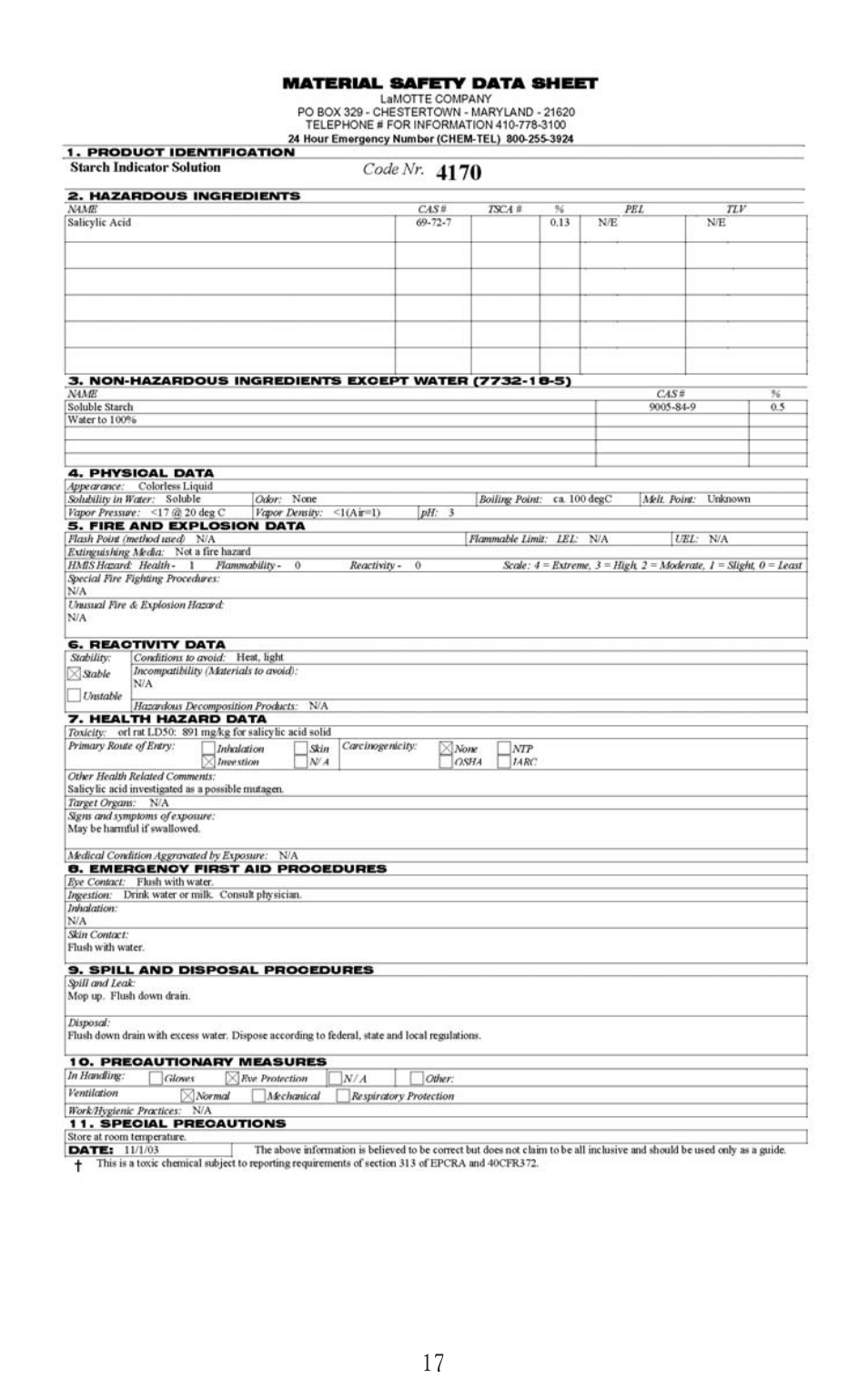 LaMotte Dissolved Oxygen Water Quality User Manual | Page 19 / 24