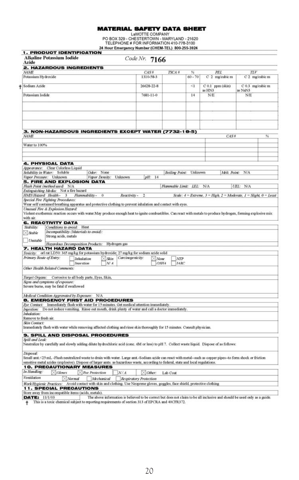 LaMotte Dissolved Oxygen Water Quality User Manual | Page 22 / 24