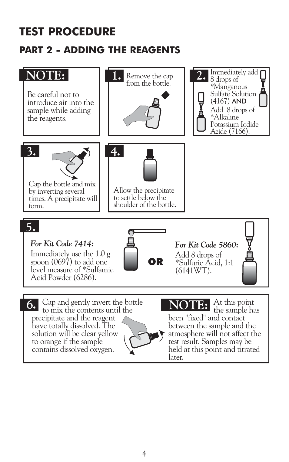 Test procedure | LaMotte Dissolved Oxygen Water Quality User Manual | Page 6 / 24