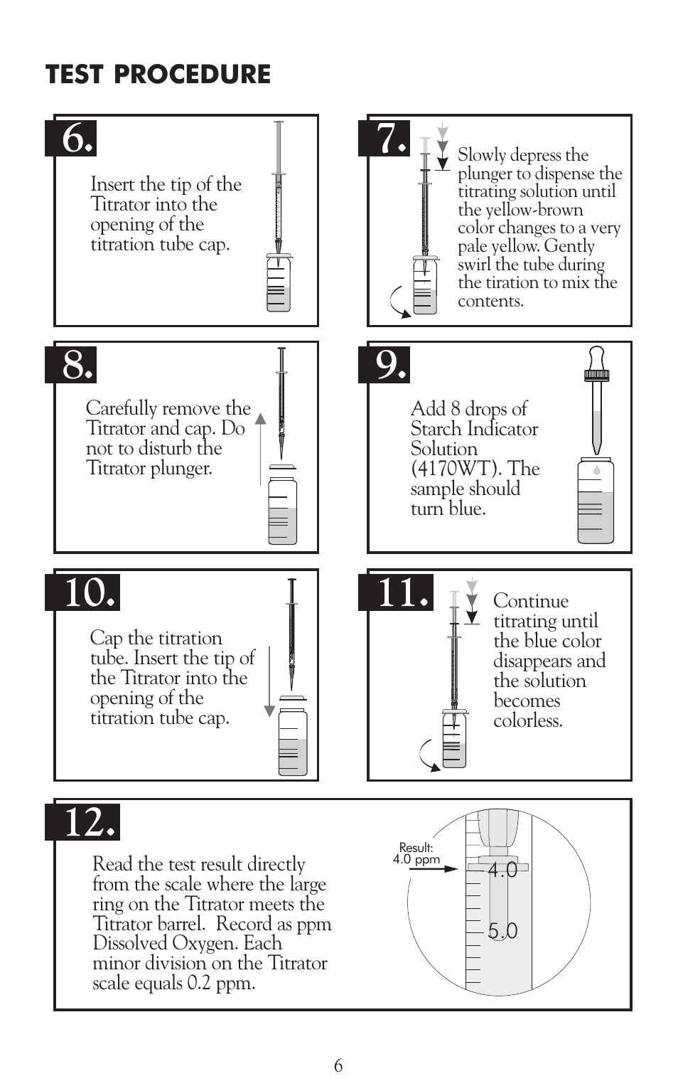 Test procedure | LaMotte Dissolved Oxygen Water Quality User Manual | Page 8 / 24