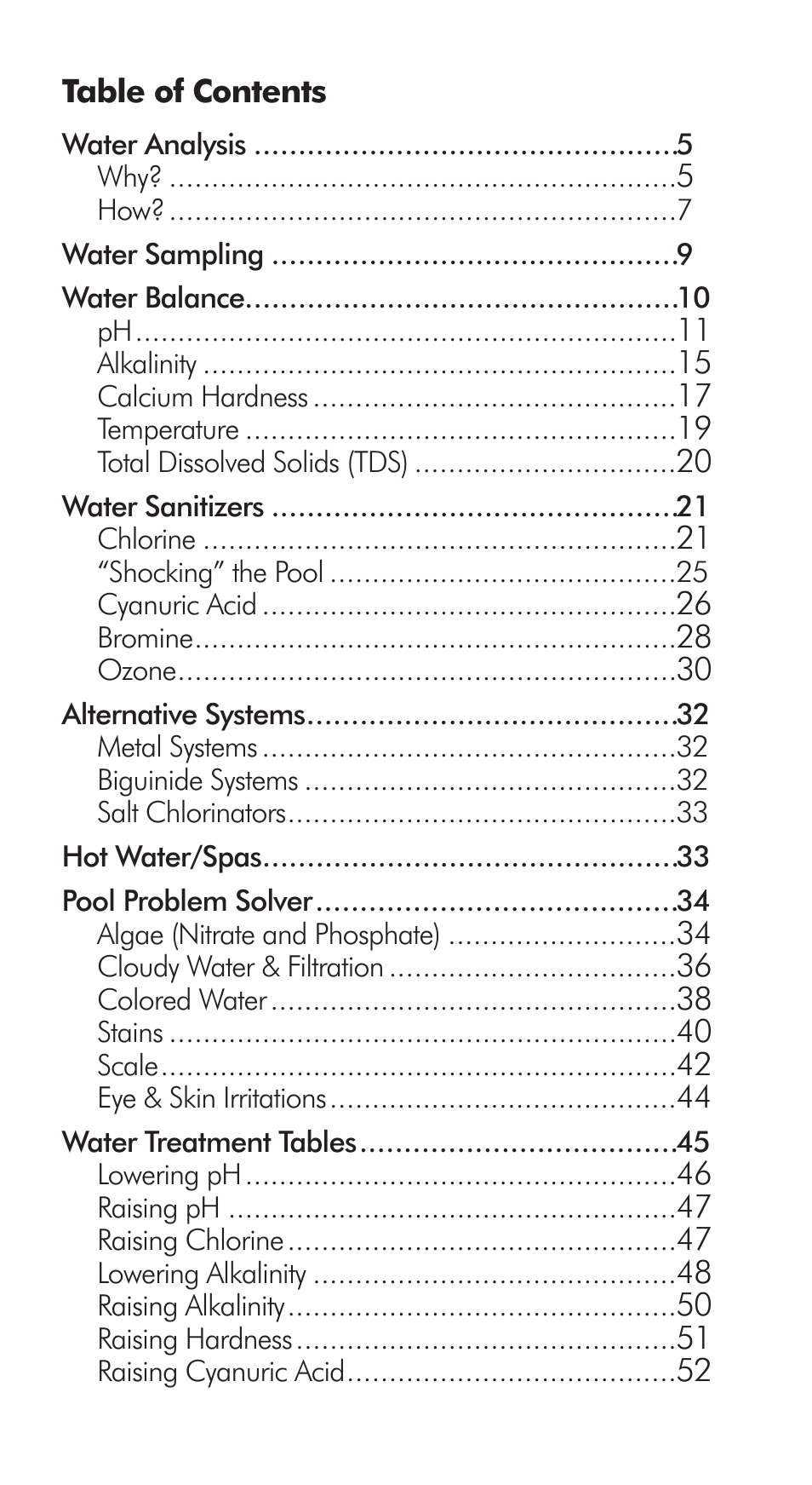 LaMotte Pool Manager Water Quality Handbook User Manual | Page 5 / 56