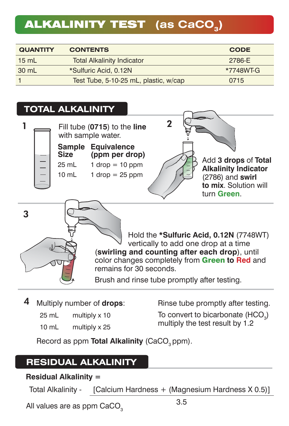 Alkalinity test (as caco | LaMotte Water Analysis Kit for Home Brewers User Manual | Page 8 / 12