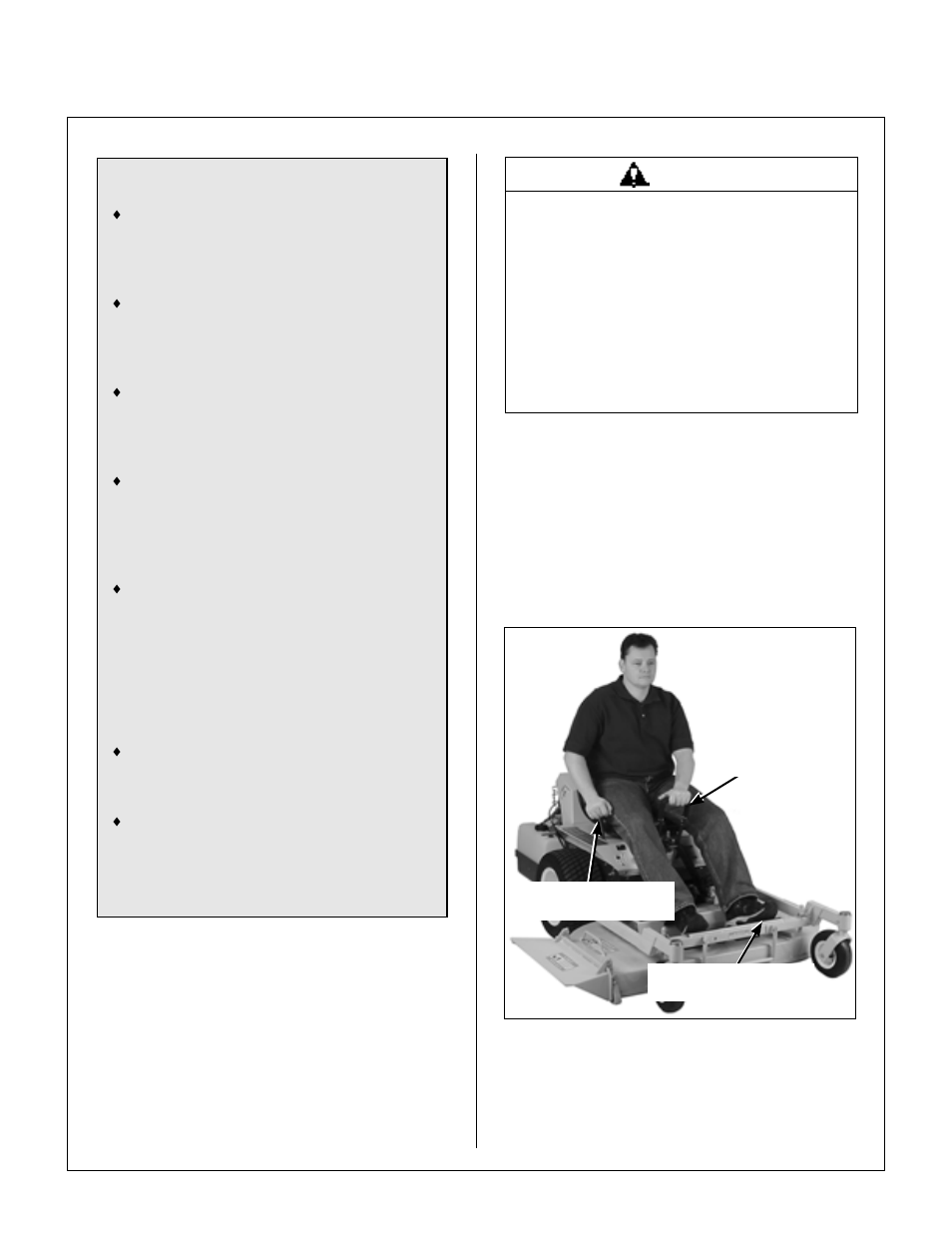 Correct operator hand position on the controls, Operating instructions | Briggs & Stratton MB (18 HP) User Manual | Page 31 / 76