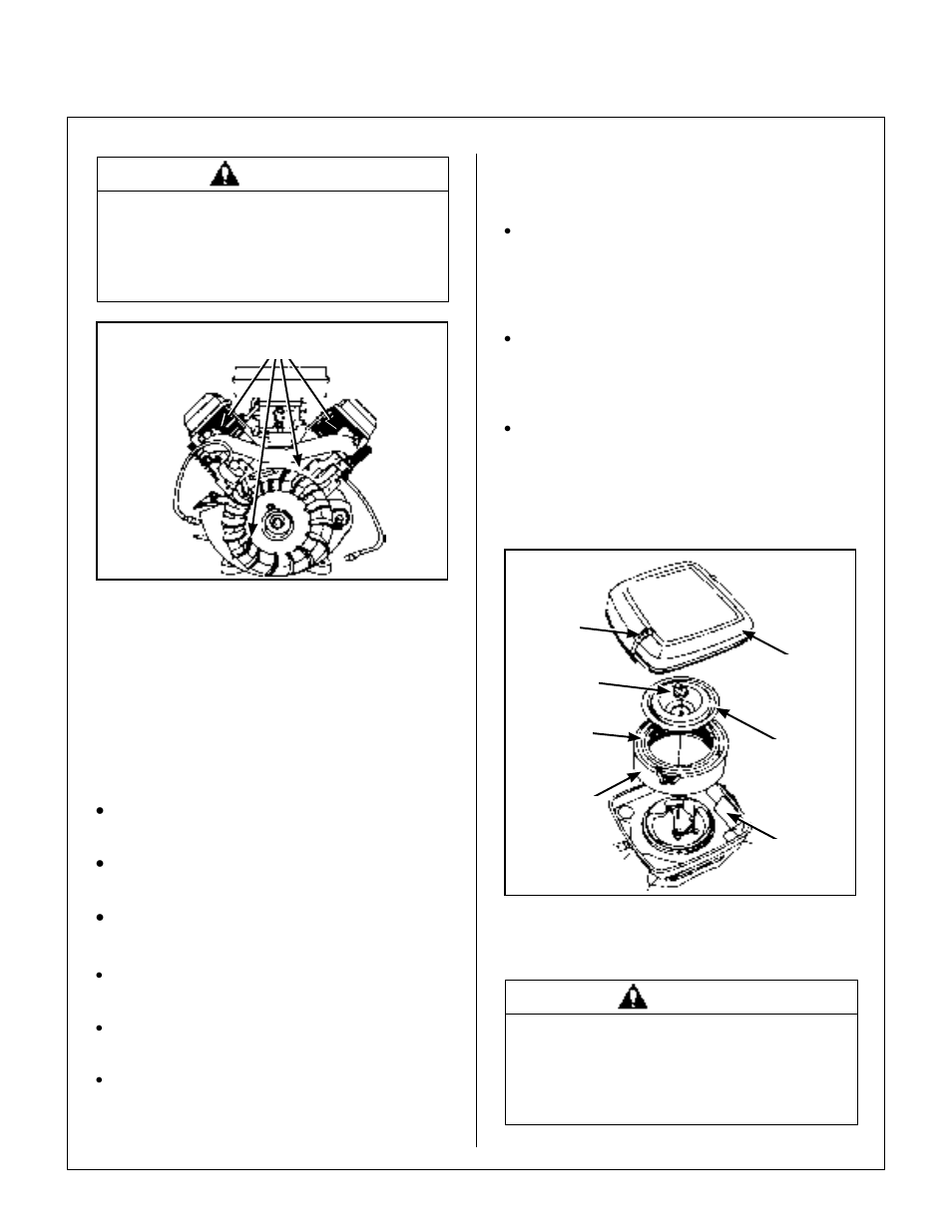Clean cooling fins and fan, Air cleaner system, Air cleaner components | Grass buildup in mower housing, Maintenance instructions | Briggs & Stratton MB (18 HP) User Manual | Page 44 / 76