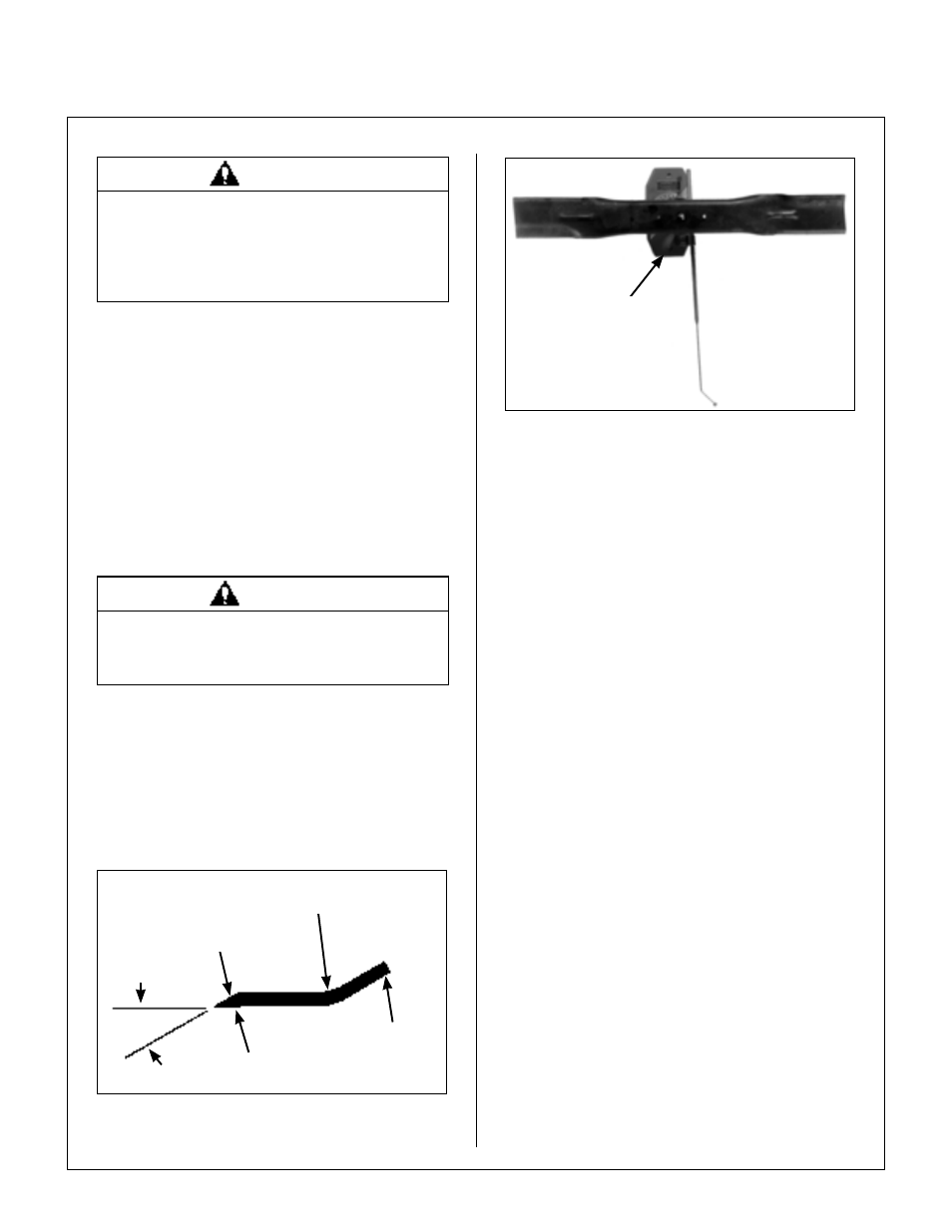 Mower blade profile for sharpening, Blade balanced on magnetic wall-mounted balancer, Drive belts | Mower deck gearbox oil seals, Maintenance instructions | Briggs & Stratton MB (18 HP) User Manual | Page 47 / 76