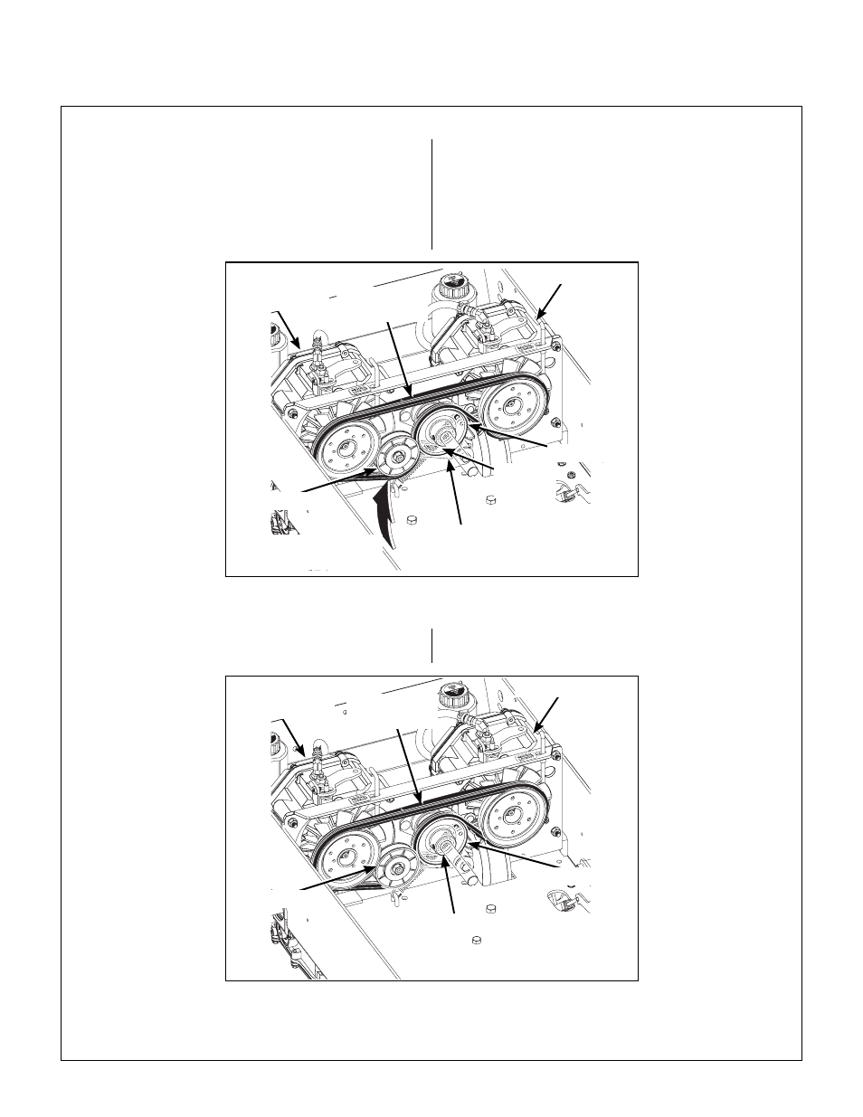 Ground drive belt, Ground drive belt assembly (disengaged), Ground drive belt assembly (engaged) | Maintenance instructions | Briggs & Stratton MB (18 HP) User Manual | Page 50 / 76