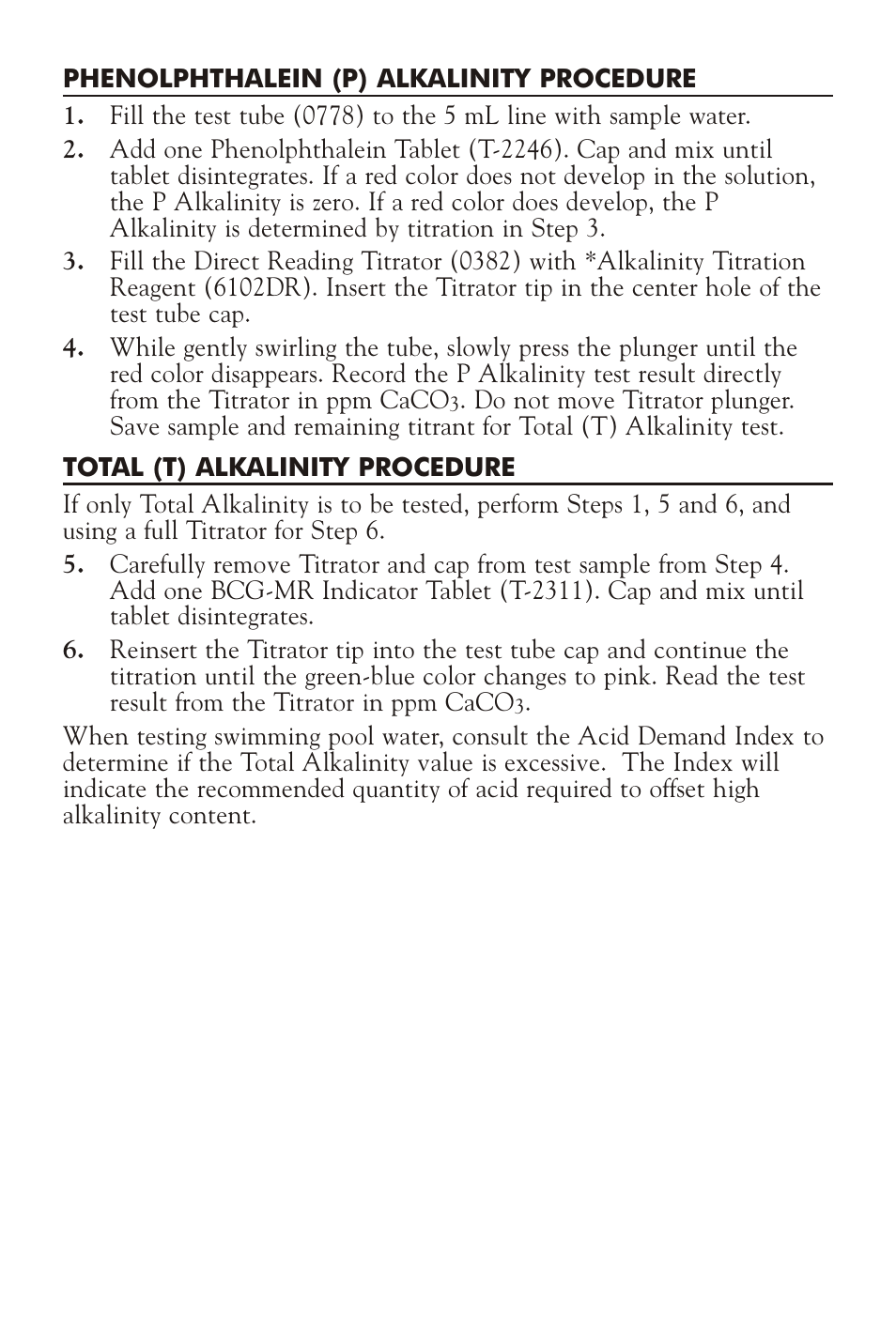 LaMotte HYDROXIDE, PHENOLPHTHALEIN & TOTAL ALKALINITY TEST KIT WAT-MPH-DR User Manual | Page 3 / 4