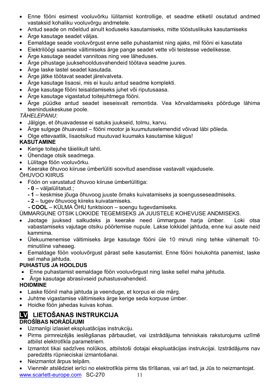 Scarlett SC-270 User Manual | Page 11 / 17