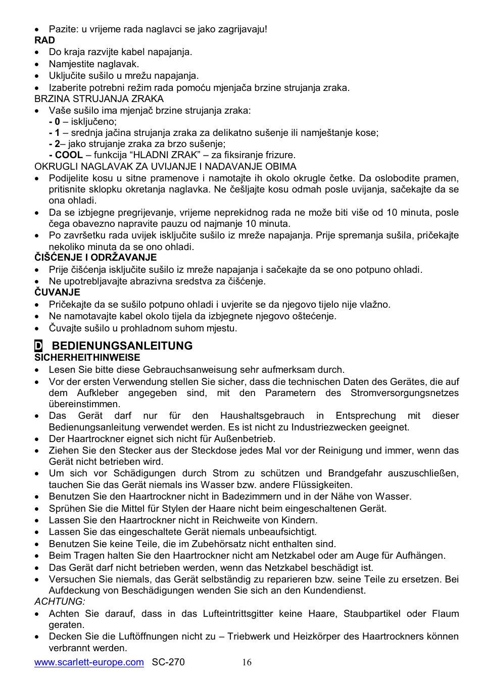 Scarlett SC-270 User Manual | Page 16 / 17