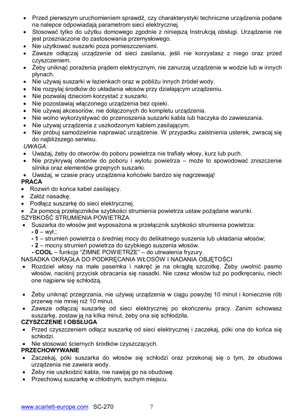 Scarlett SC-270 User Manual | Page 7 / 17