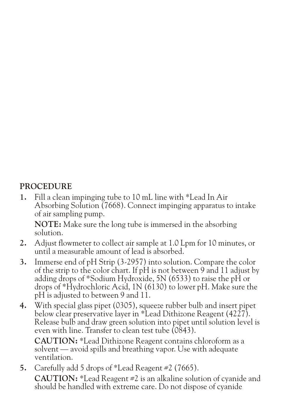 LaMotte LEAD IN AIR TEST KIT User Manual | Page 8 / 10