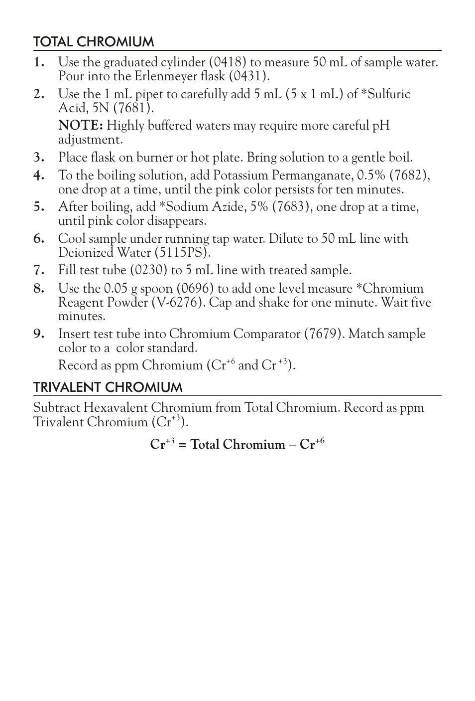 LaMotte CHROMIUM TEST KIT LSCV User Manual | Page 3 / 4