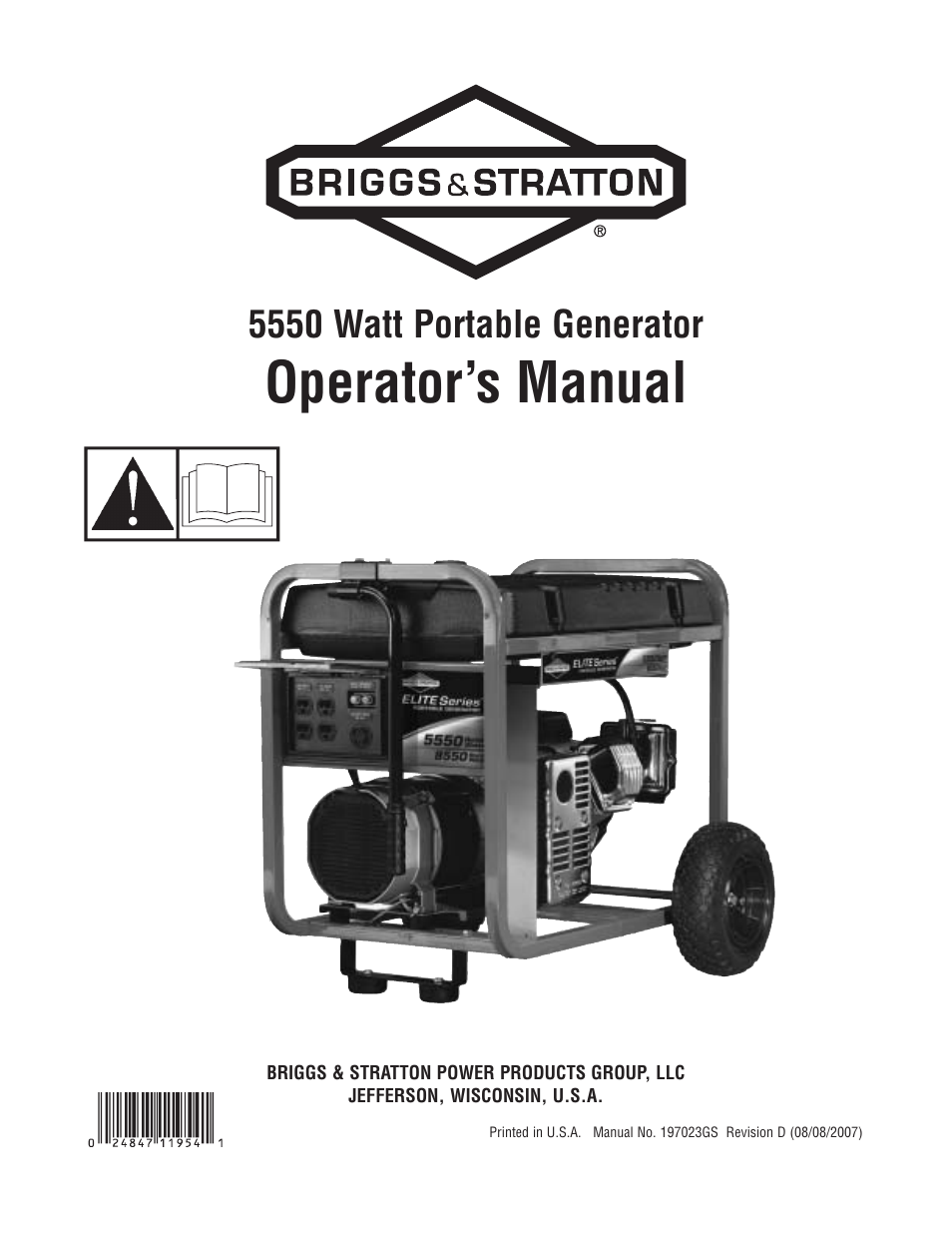 Briggs & Stratton 5550 Watt User Manual | 48 pages