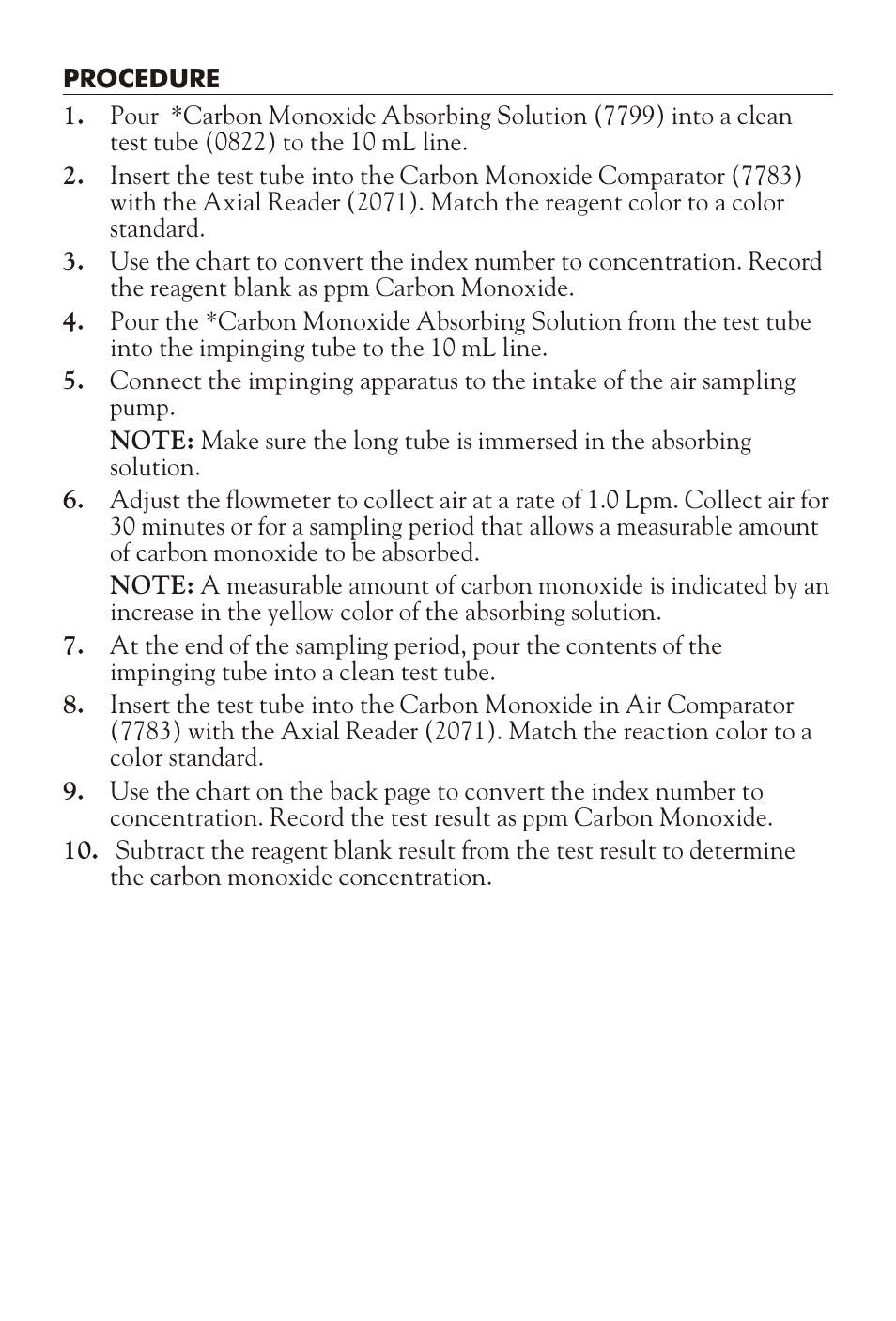 LaMotte CARBON MONOXIDE IN AIR TEST KIT User Manual | Page 3 / 4