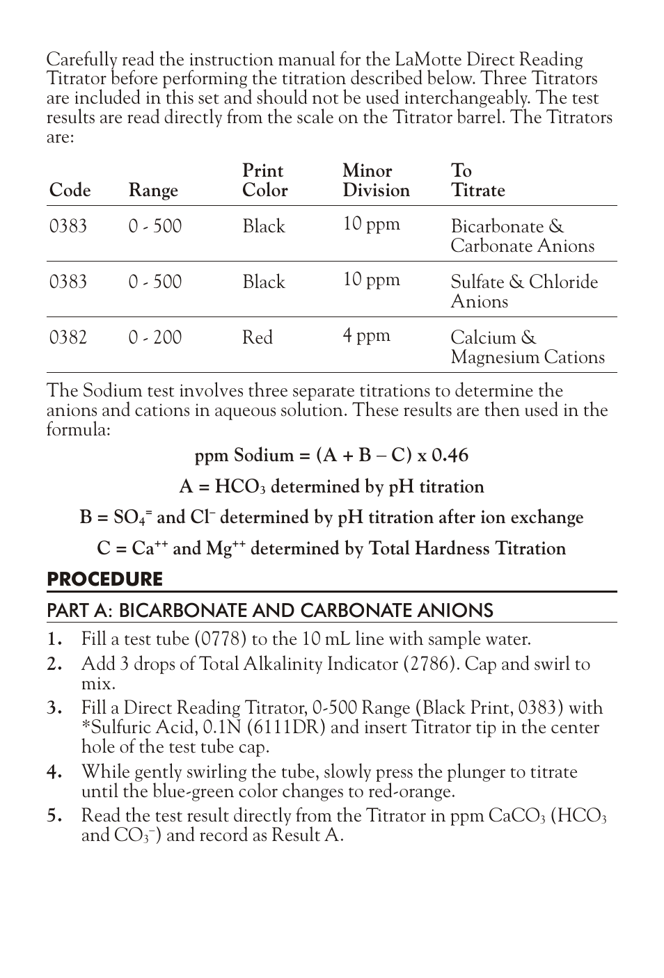 LaMotte SODIUM TEST KIT User Manual | Page 2 / 4