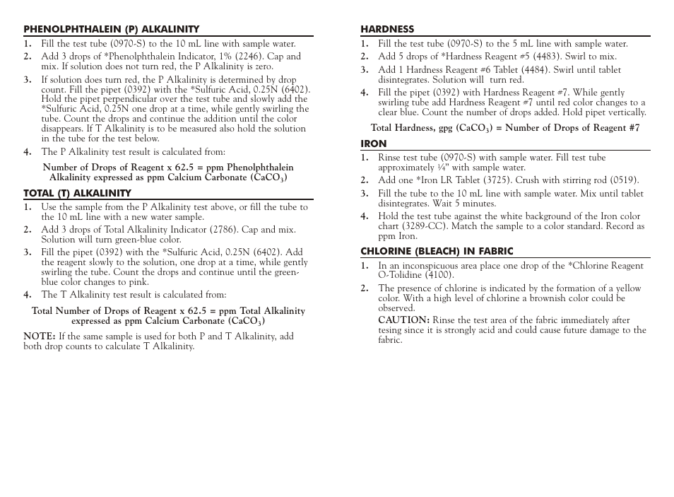 LaMotte FOOD SERVICE SERVICEMAN KIT User Manual | Page 2 / 2