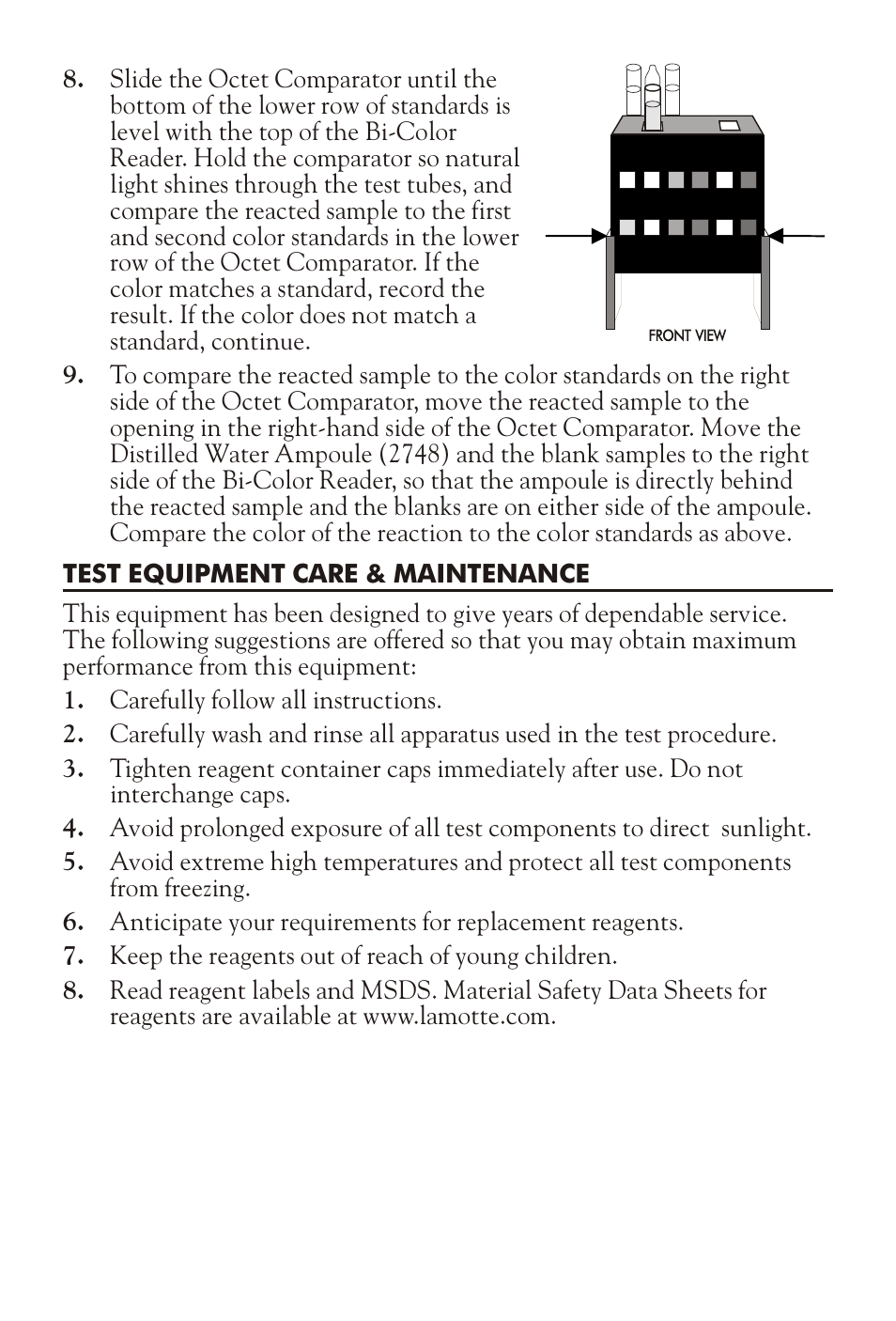 LaMotte OCTET COMPARATOR & BI-COLOR READER User Manual | Page 3 / 4