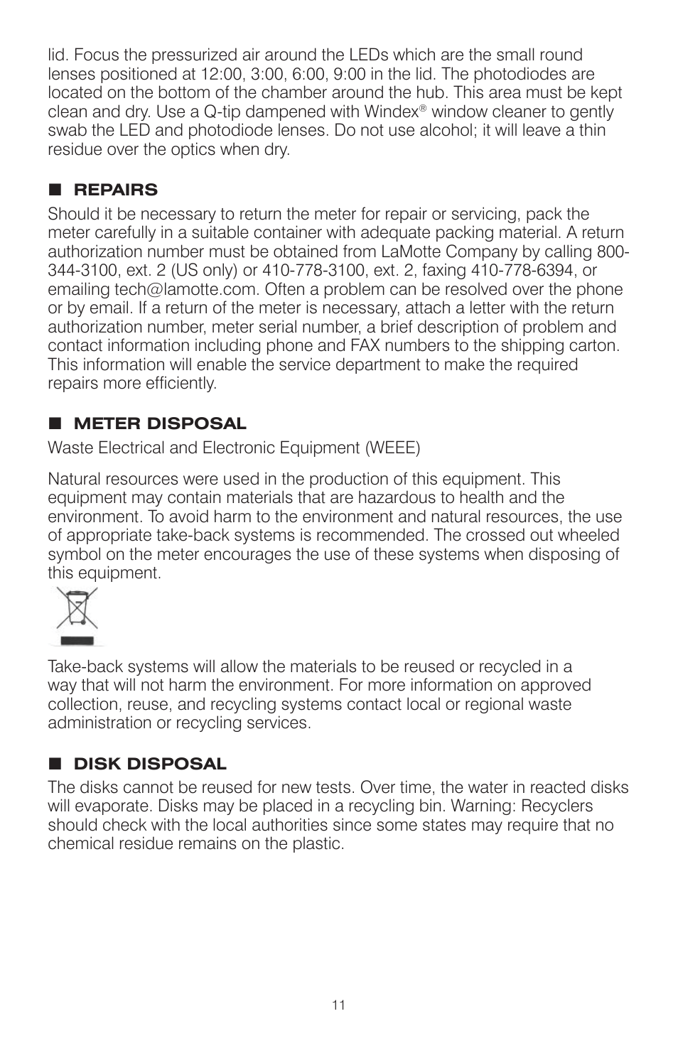 LaMotte Mobile WaterLink Spin Photometer User Manual | Page 11 / 16