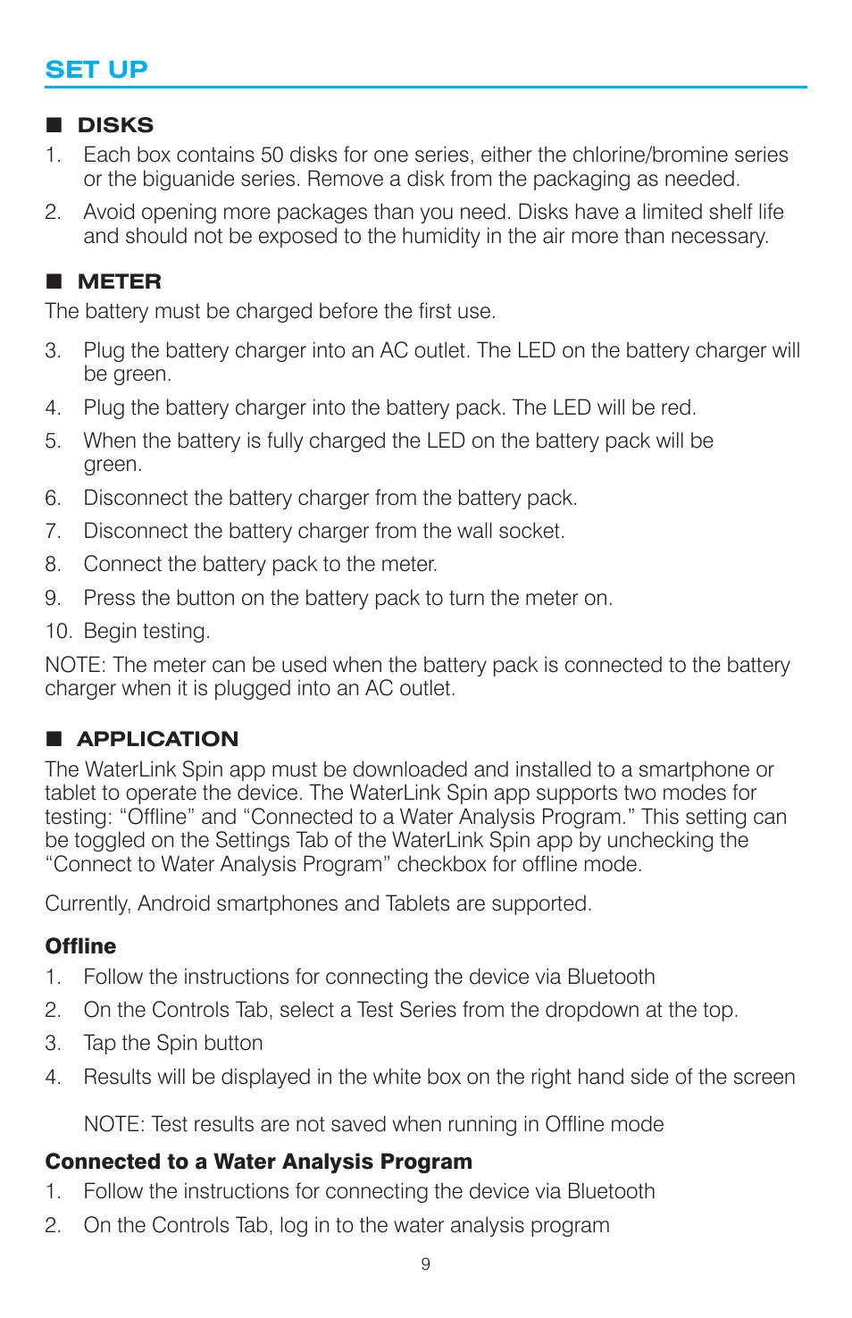 LaMotte Mobile WaterLink Spin Photometer User Manual | Page 9 / 16