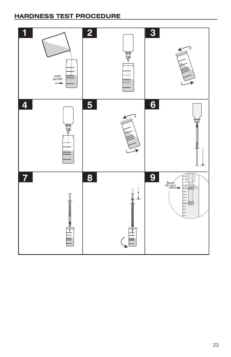 Hardness test procedure | LaMotte Fresh Water Aquaculture User Manual | Page 23 / 28