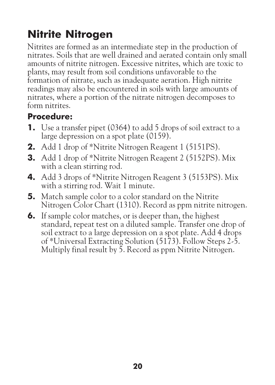 Nitrite nitrogen | LaMotte STH Series User Manual | Page 20 / 29