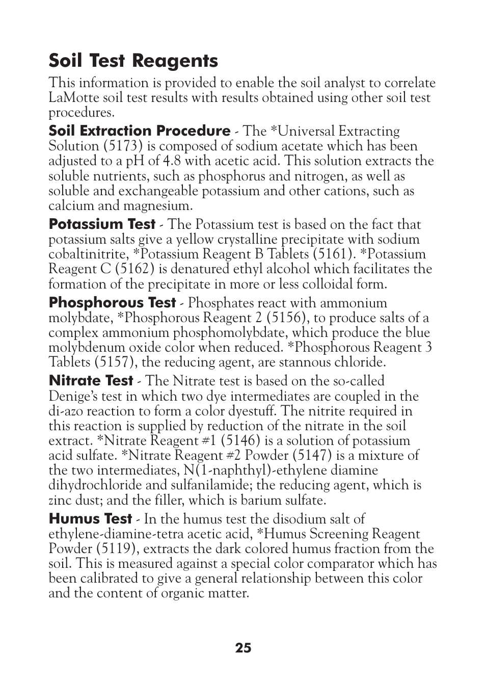 Soil test reagents | LaMotte STH Series User Manual | Page 27 / 29