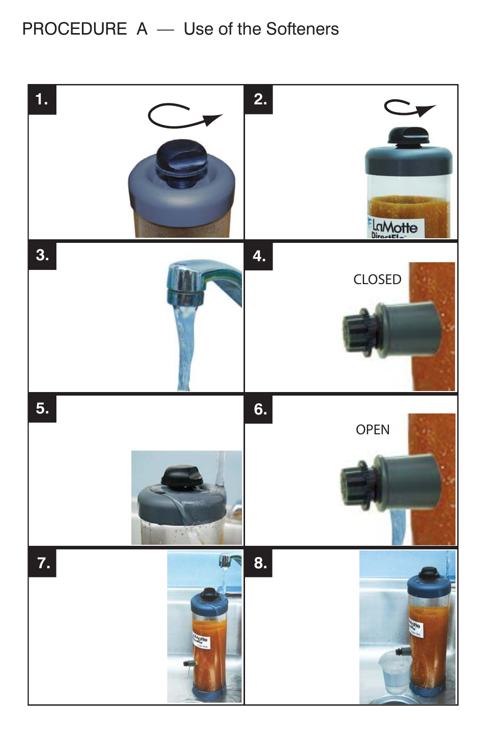 Procedure a — use of the softeners | LaMotte DirectFlo DuoSoft 1028 User Manual | Page 4 / 12