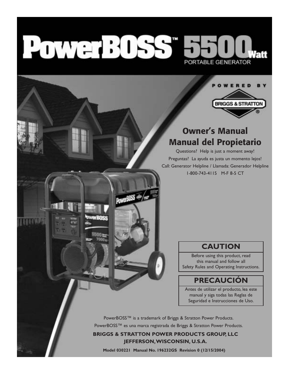 Briggs & Stratton PowerBoss 30211 User Manual | 32 pages