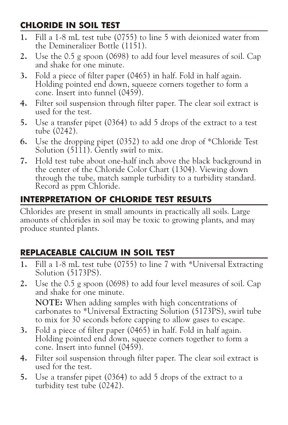 LaMotte CALCIUM & CHLORIDE SOIL TESTS MODULE A User Manual | Page 2 / 4