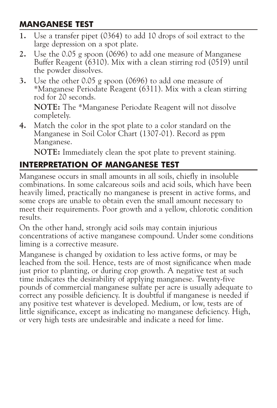 LaMotte MAGNESIUM & MANGANESE SOIL TESTS MODULE C User Manual | Page 3 / 4