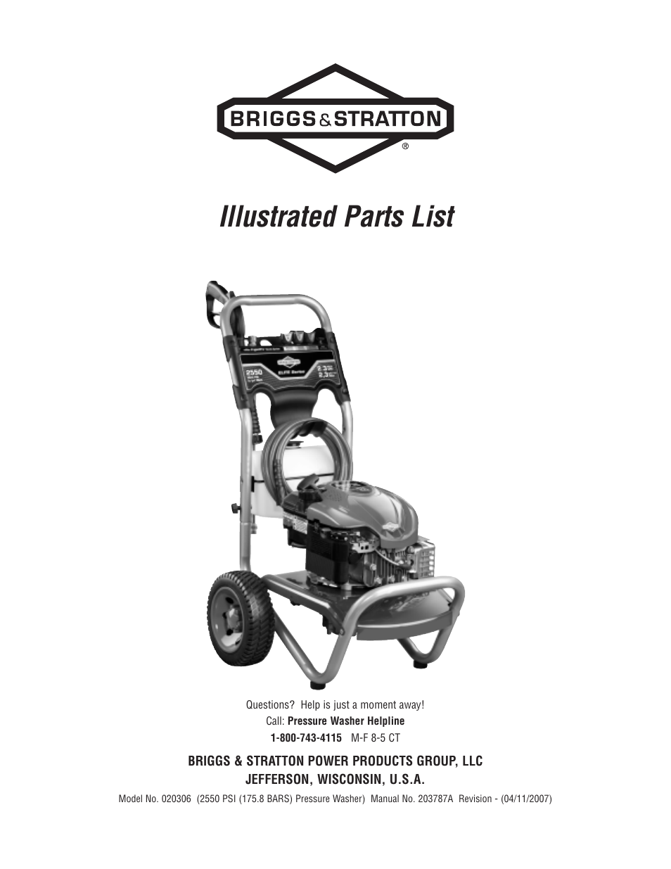 Briggs & Stratton 20306 User Manual | 3 pages