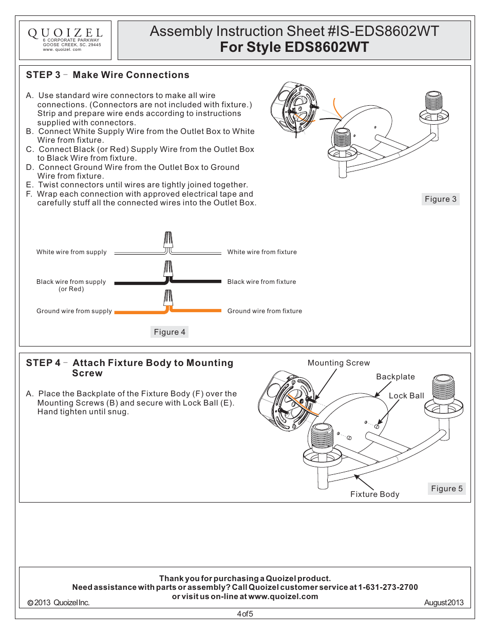 Quoizel EDS8602WT Edison User Manual | Page 4 / 5