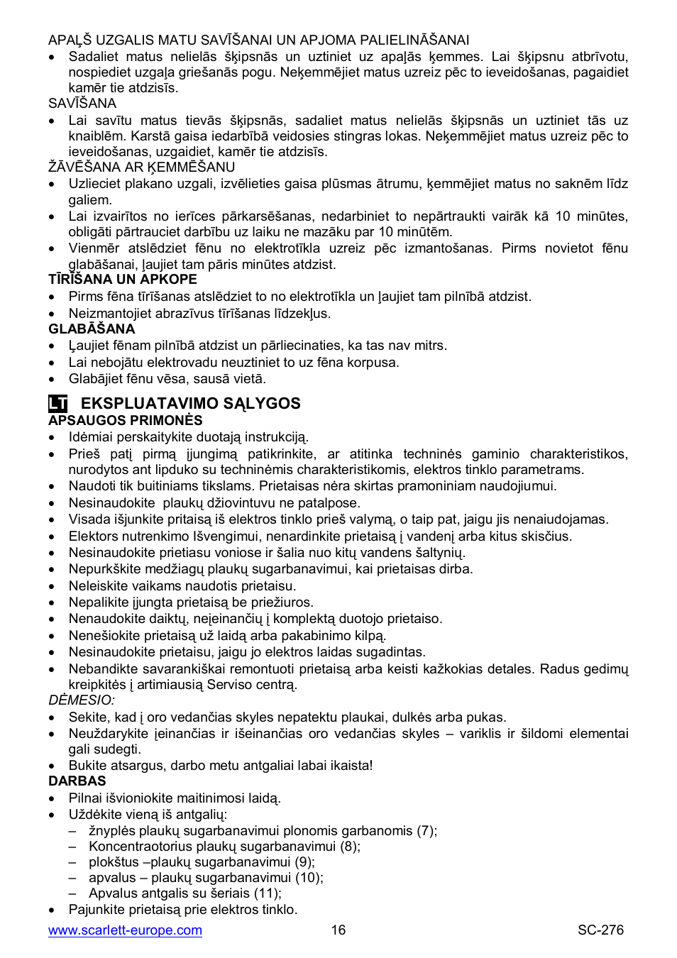 Scarlett SC-276 User Manual | Page 16 / 22