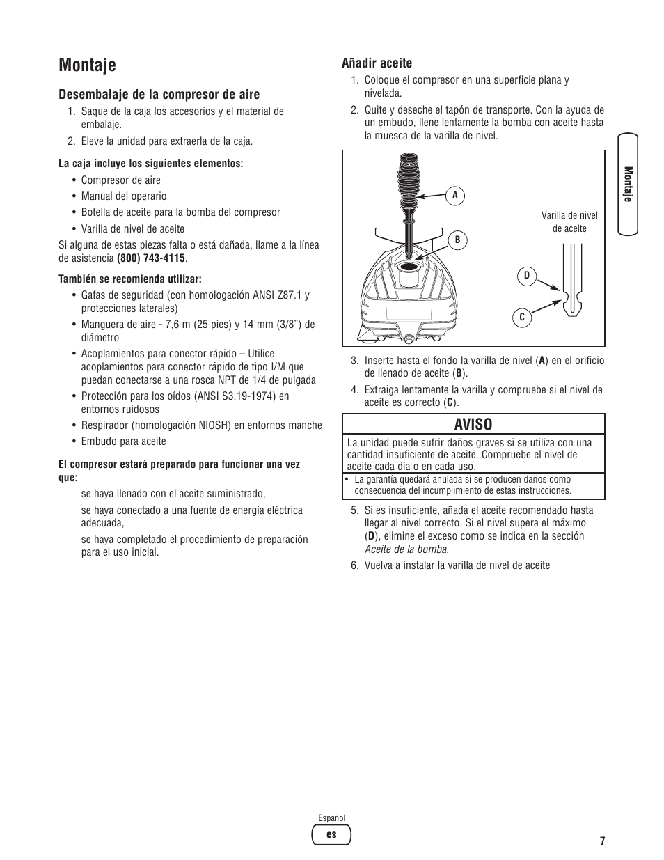 Montaje, Aviso | Briggs & Stratton Proseries User Manual | Page 27 / 60