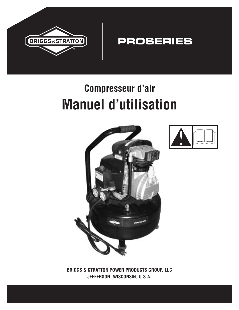 Manuel d’utilisation, Compresseur d’air | Briggs & Stratton Proseries User Manual | Page 41 / 60