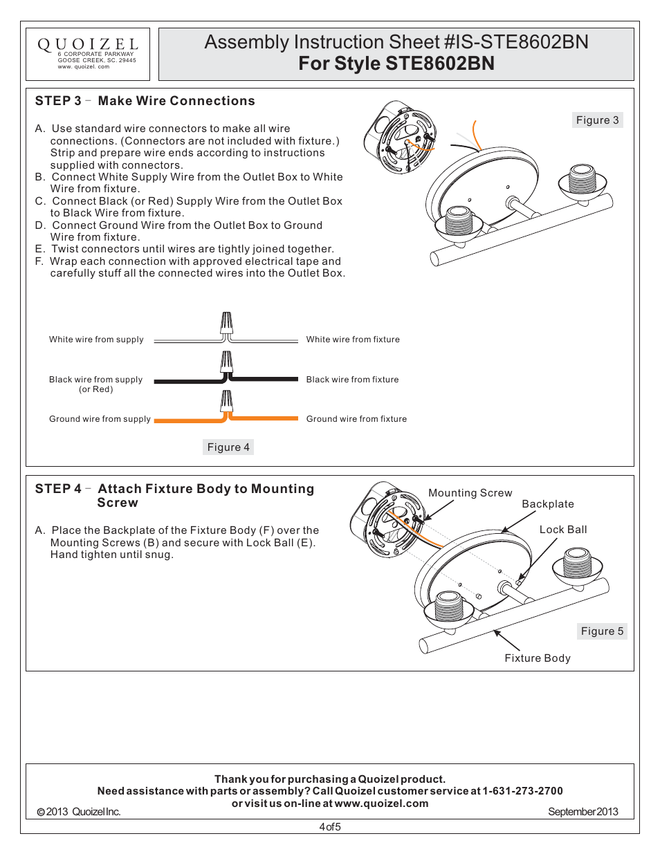 Quoizel STE8602BN Stowe User Manual | Page 4 / 5