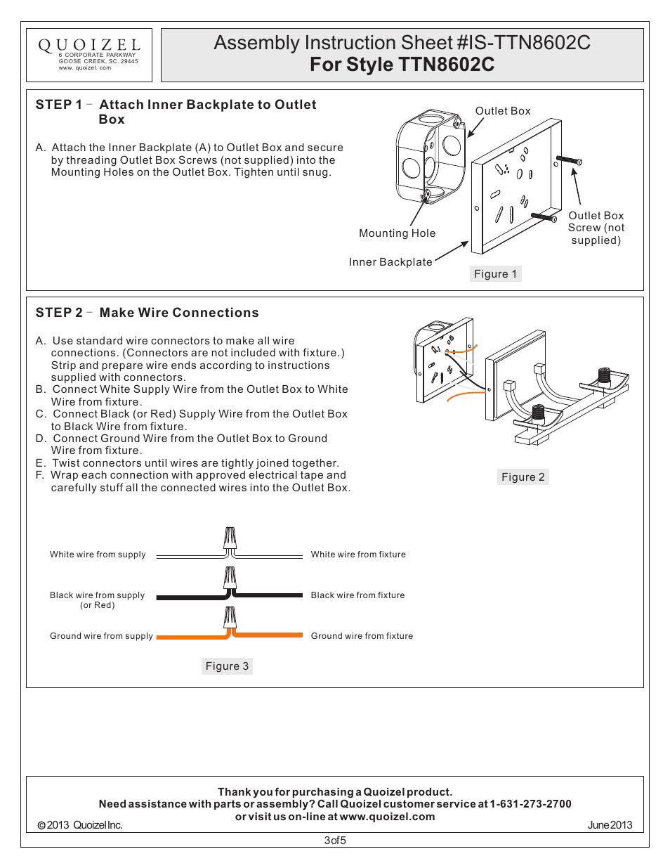 Quoizel TTN8602C Trenton User Manual | Page 3 / 5