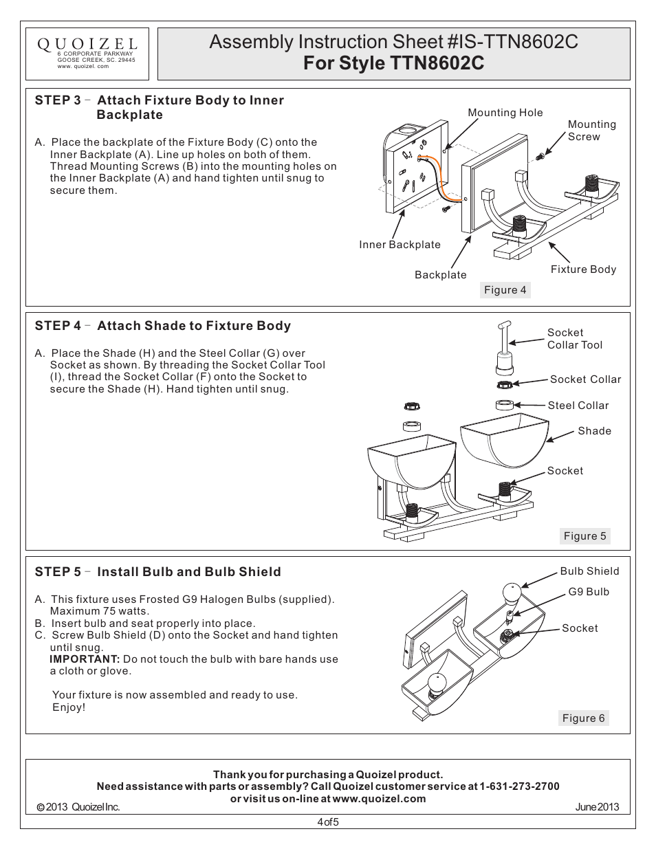 Quoizel TTN8602C Trenton User Manual | Page 4 / 5