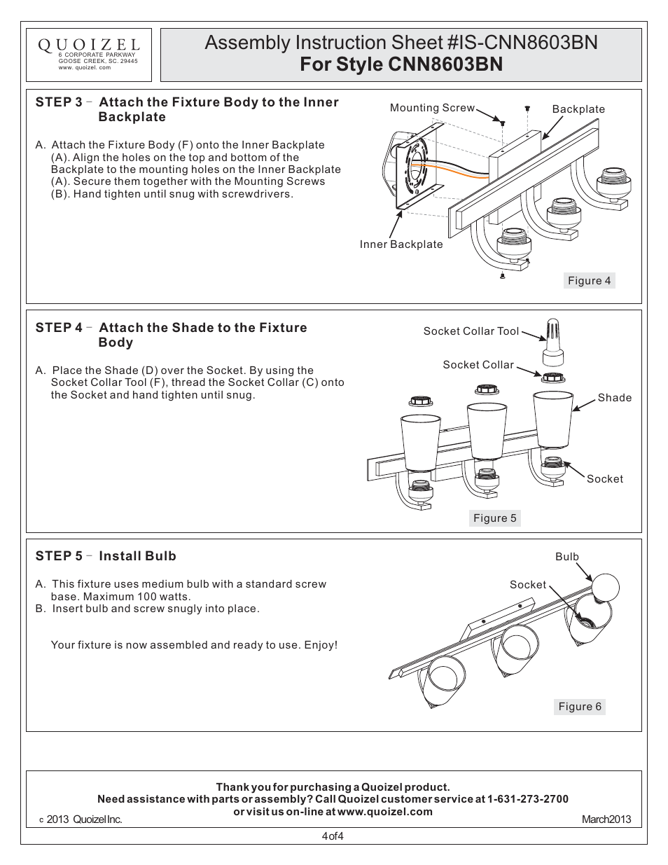 Quoizel CNN8603BN Cannon User Manual | Page 4 / 4