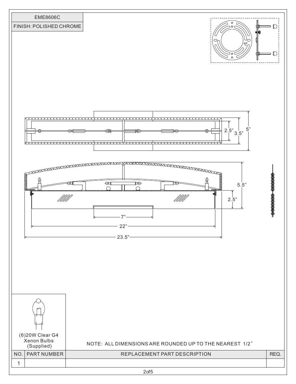 Quoizel EME8606C Evermore User Manual | Page 2 / 5