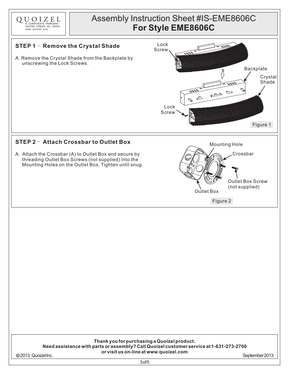 Quoizel EME8606C Evermore User Manual | Page 3 / 5